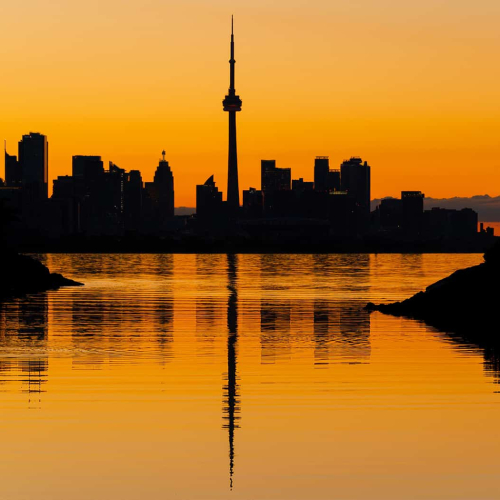 BRONZE MEDAL Pat Zuest A Perfect Sunrise Silhouette Of Toronto From The Gap