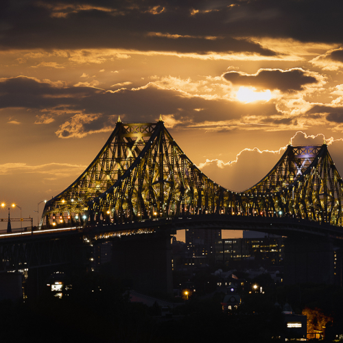 Bronze Medal Club Photo Impression Bernard Legault Coucher De Soleil Sur Le Pont Jacques Cartier