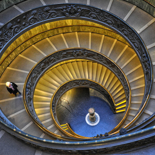 Honour Award Montreal Camera Club Jaroslava Miler Vatican Museum Staircase