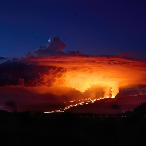 Honour Award Photographic Guild Of Nova Scotia France Boutilier CONT Mauna Loa Volcanic Eruption At Dawn