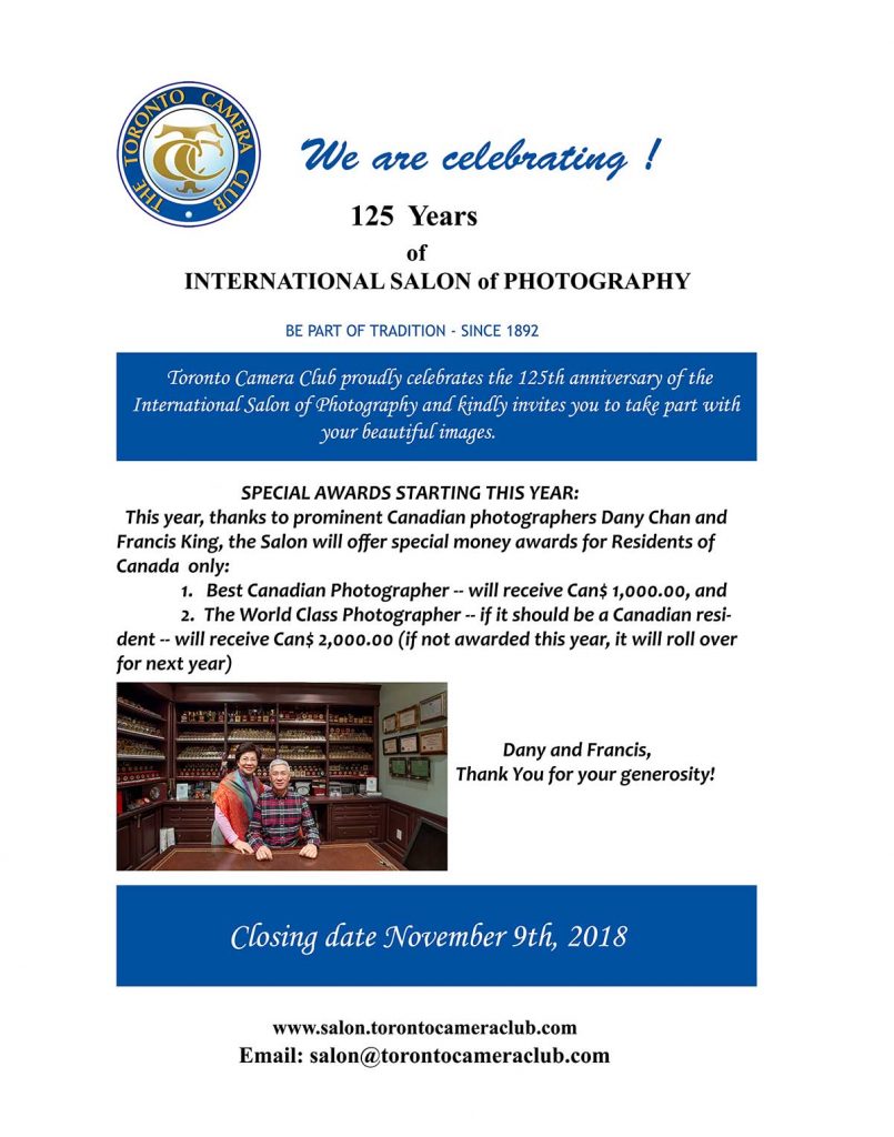 Information about the Toronto Salon of Photography