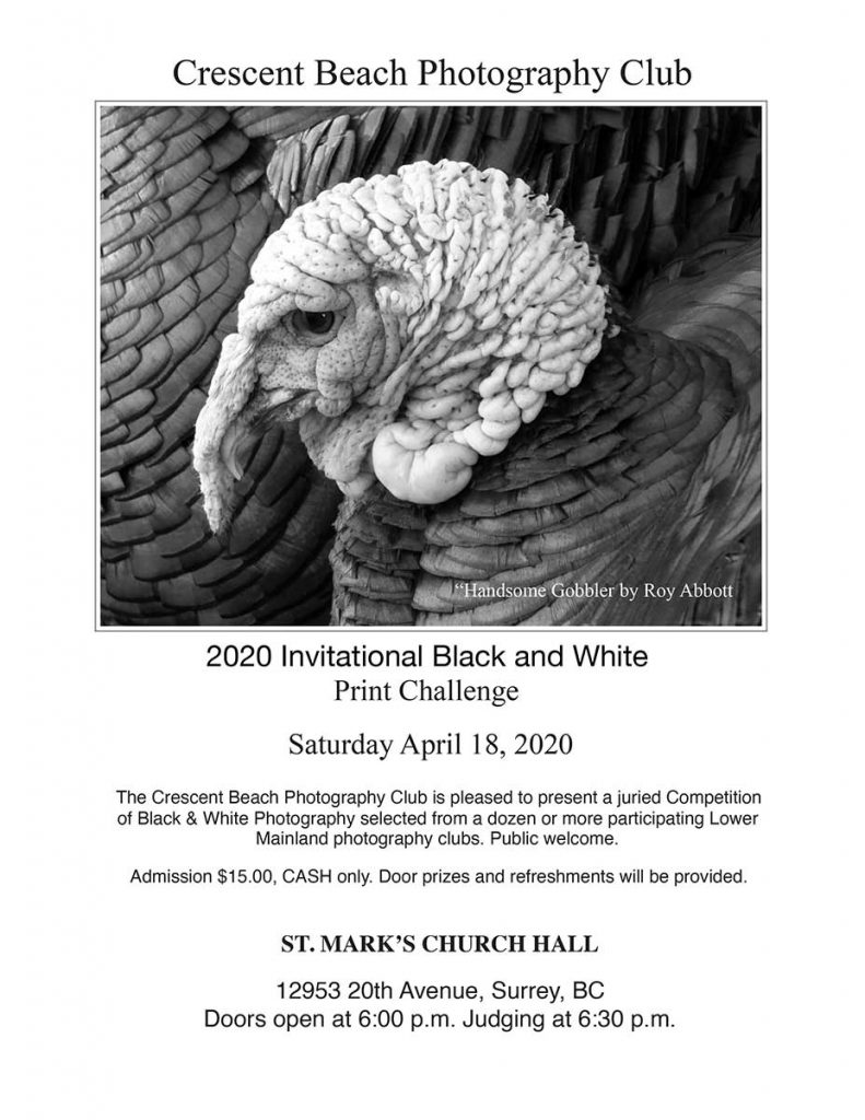 Black and White Print Challenge with Crescent Beach Photo Club
